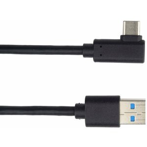PremiumCord Kabel USB-C, zahnutý konektor 90° - USB 3.0 A/M, 50cm - ku31cz05bk