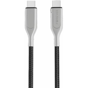 Forever CORE datový kabel USB-C na USB-C PD, 60W, 1,5m, textilní, černá - GSM045668