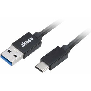 Akasa kabel USB-C 3.1 - USB-A 3.1, M/M, 1m, černá - AK-CBUB44-10BK