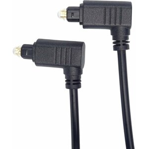 PremiumCord kabel Toslink 90° - Toslink 90°, M/M, tloušťka 4.0mm, 2m, černá - kjtos4-2