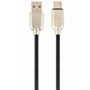Gembird kabel CABLEXPERT USB-A - USB-C, M/M, PREMIUM QUALITY, pogumovaný,1m, černá - CC-USB2R-AMCM-1M