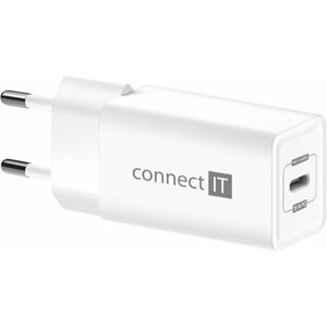 CONNECT IT nabíjecí adaptér, 1x USB-C, PD, 18W, bílá - CWC-2060-WH