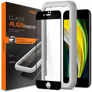 Spigen ochranné sklo AlignMaster FC pro iPhone SE (2022/2020)/8/7, černá - AGL01294