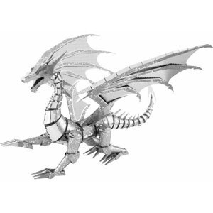 Stavebnice ICONX Silver Dragon, kovová - 0032309013238
