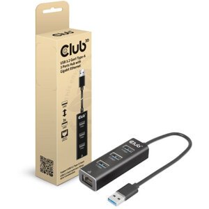 Club3D rozbočovač, USB-A 3.2 Gen1 - 3x USB 3.1, Gigabit Ethernet - CSV-1430a