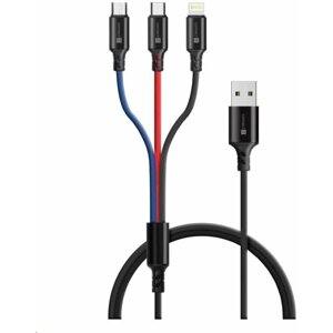 CONNECT IT Wirez 3in1 USB-C & Micro USB & Lightning, 1,2 m - CCA-2051-BK