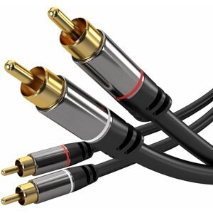PremiumCord kabel 2x CINCH - 2x CINCH, M/M, HQ, 1.5m, černá - kjqccmm015