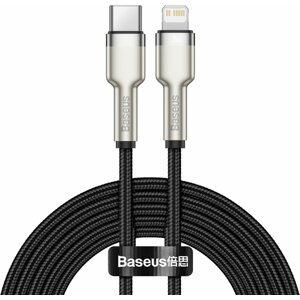 BASEUS kabel Cafule Series, USB-C - Lightning, M/M, nabíjecí, datový, 20W, 2m, černá - CATLJK-B01