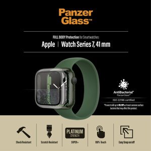 PanzerGlass ochranný kryt pro Apple Watch Series 7/8/9 41mm, antibakteriální, čirá - 3658