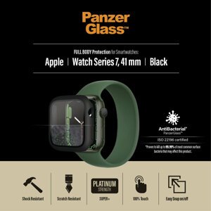 PanzerGlass ochranný kryt pro Apple Watch Series 7/8/9 41mm, antibakteriální, černá - 3663