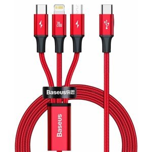 Baseus nabíjecí / datový kabel 3v1 Rapid Series USB-C - MicroUSB / Lightning / USB-C, PD 20W, 1.5m, - CAMLT-SC09