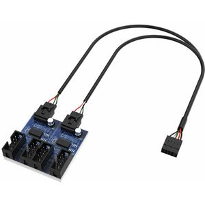Akasa interní USB 2.0, 1-4 konektorů - AK-CBUB64-30BK