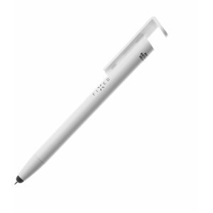 FIXED Pen - propiska 3v1 se stylusem a stojánkem, antibakteriální povrch, hliníkové tělo, bílá - FIXPEN-WH