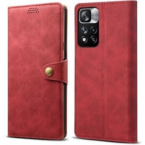 Lenuo Leather flipové pouzdro pro Xiaomi Redmi Note 11 Pro+ 5G, červená - 348180