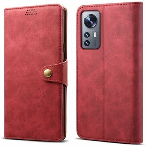 Lenuo Leather flipové pouzdro pro Xiaomi 12/12X, červená - 348261