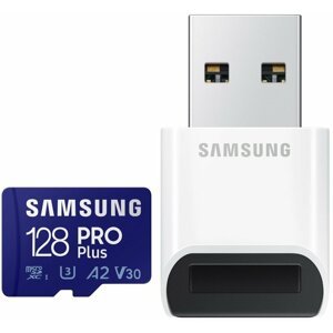 Samsung Micro SDHC 128GB PRO Plus UHS-I U3 (Class 10) + USB adaptér - MB-MD128KB/WW