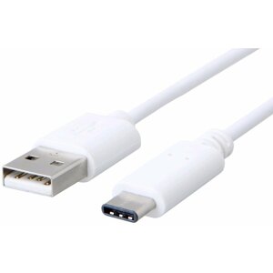 C-TECH kabel USB-A - USB-C, USB 2.0, 1m, bílá - CB-USB2C-10W