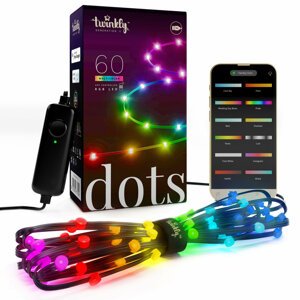 Twinkly DOTS, LED bodový pásek, 60LED, RGB, délka 3m, černý, BT+WiFi, Gen II, IP20 vnitřní - TWD060STP-B