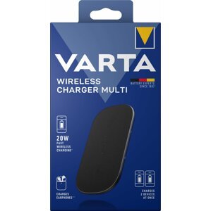 VARTA bezdrátová nabíječka Wireless Charger Multi, 10W + 10W, černá - 57906101111