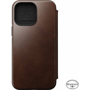 Nomad kožené flipové pouzdro MagSafe Folio pro Apple iPhone 14 Pro Max, hnědá - NM01233985