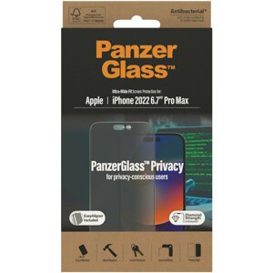 PanzerGlass ochranné sklo Privacy pro Apple iPhone 14 Pro Max s instalačním rámečkem - P2786