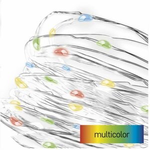 Emos LED vánoční nano řetěz, 1,9 m, 2x AA, vnitřní, multicolor, časovač - D3AM04