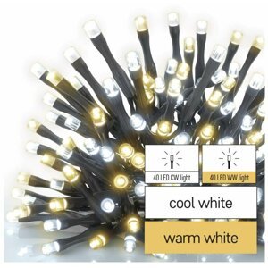 Emos LED vánoční řetěz, 8 m, venkovní i vnitřní, teplá/studená bílá, časovač - D4AN04