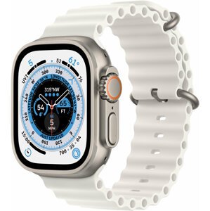 Apple Watch Ultra, 49mm, Cellular, Titanium, White Ocean Band - MNHF3CS/A