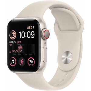 Apple Watch SE 2022, Cellular, 40mm, Starlight, Starlight Sport Band - MNPH3CS/A