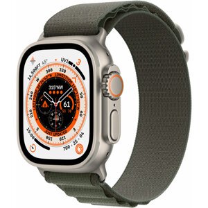 Apple Watch Ultra, 49mm, Cellular, Titanium, Green Alpine Loop - Medium - MQFN3CS/A