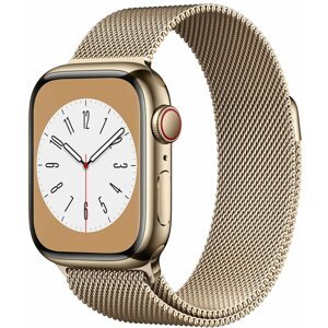 Apple Watch Series 8, Cellular, 41mm, Gold Stainless Steel, Gold Milanese Loop - MNJF3CS/A