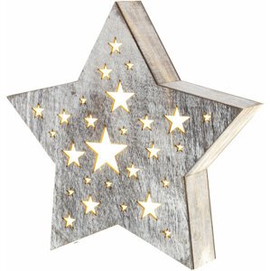 Retlux dřevěná hvězda s hvězdičkami malá RXL 347, teplá bílá - 50003942