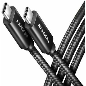 AXAGON kabel USB-C 4 - USB-C 4 Gen 3X2, PD100W 5A, 8K/40Hz, opletený, 1m, černá - BUCM432-CM10AB