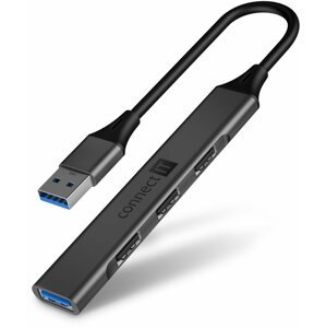 CONNECT IT USB-A hub, 1xUSB-A 3.0, 3xUSB-A 2.0, externí, černá - CHU-4050-AN
