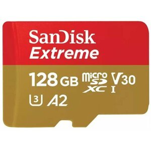 SanDisk Micro (SDXC) SanDisk Extreme 128GB 190MB/s UHS-I U3 + SD adaptér - SDSQXAA-128G-GN6MA
