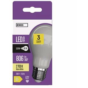 Emos LED žárovka Filament A60 5,9W, 806lm, teplá bílá - 1525283268