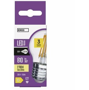 Emos LED žárovka Filament Mini Globe 6W, 810lm, E27, teplá bílá - 1525283272