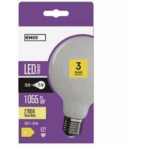 Emos LED žárovka Filament G95 7,8W, 1055lm, E27, teplá bílá - 1525733250