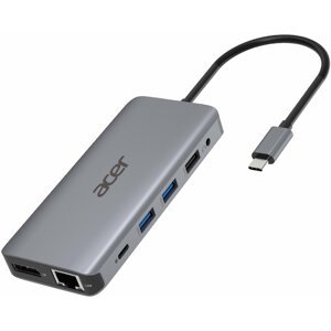Acer dokovací stanice USB-C 12v1, 2 x USB3.2, 2 x USB2.0, SD/TF, 2 x HDMI, DP, RJ45, jack, PD 60W - HP.DSCAB.009