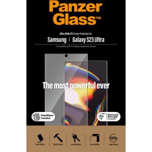 PanzerGlass ochranné sklo pro Samsung Galaxy S23 Ultra, okrajově lepené s "puntíkem" pro otisk, - 7317