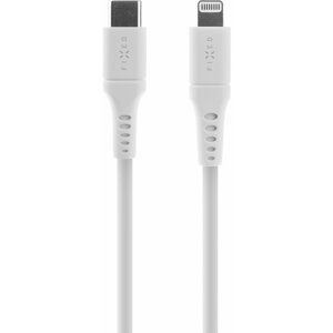FIXED nabíjecí a datový kabel Liquid silicone USB-C - Lightning, MFi, PD, 2m, bílá - FIXDLS-CL2-WH