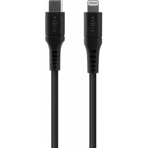 FIXED nabíjecí a datový kabel Liquid silicone USB-C - Lightning, MFi, PD, 0.5m, černá - FIXDLS-CL05-BK