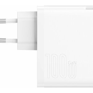 Baseus rychlonabíjecí adaptér GaN5 Pro, USB-C, USB-A, 100W, bílá - CCGP090202