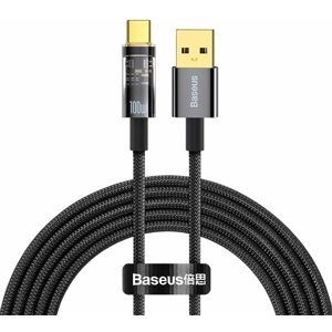 Baseus datový kabel Explorer Series s inteligentním vypnutím USB-A - USB-C, 100W, 2m, černá - CATS000301