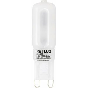 Retlux žárovka RLL 460, LED, G9, 3.3W, teplá bílá - 50005661
