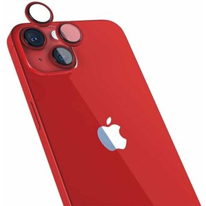 EPICO hliníkové tvrzené sklo na čočky fotoaparátu pro iPhone 14/14 Plus, červená - 69212151400001