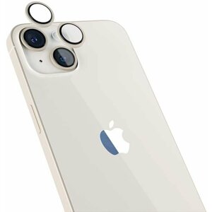 EPICO hliníkové tvrzené sklo na čočky fotoaparátu pro iPhone 14/14 Plus, bílá - 69212151100001