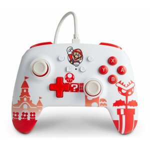 PowerA Enhanced Wired Controller, Mario Red/White (SWITCH) - 1519186-02