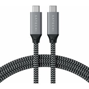 Satechi kabel USB-C - USB-C, USB4 40Gbps, opletený, 80cm, šedá - ST-U4C80M