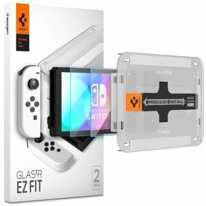 Spigen ochranné sklo tR EZ Fit pro Nintendo Switch OLED, 2ks - AGL03829